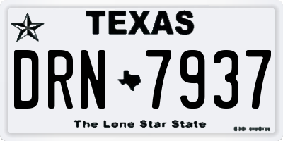 TX license plate DRN7937