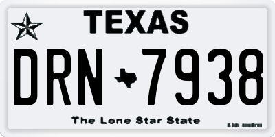 TX license plate DRN7938