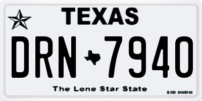 TX license plate DRN7940