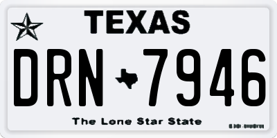 TX license plate DRN7946