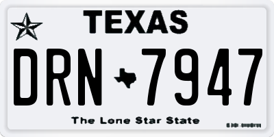 TX license plate DRN7947