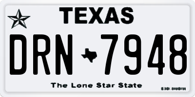 TX license plate DRN7948
