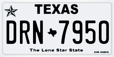 TX license plate DRN7950