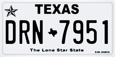 TX license plate DRN7951