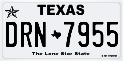 TX license plate DRN7955