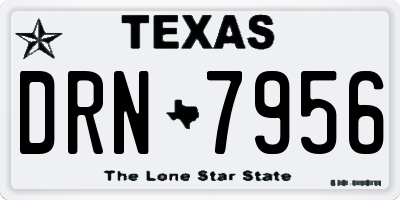 TX license plate DRN7956