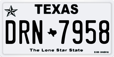 TX license plate DRN7958
