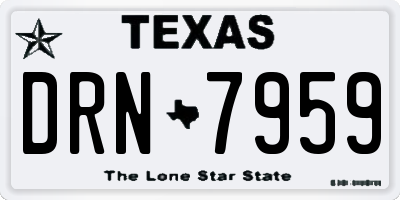 TX license plate DRN7959