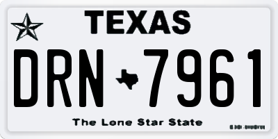 TX license plate DRN7961