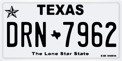 TX license plate DRN7962