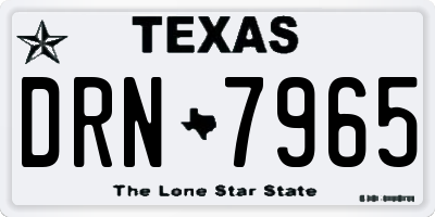TX license plate DRN7965
