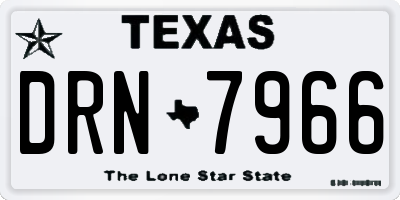 TX license plate DRN7966