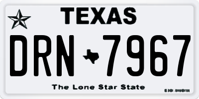 TX license plate DRN7967