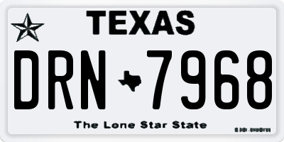 TX license plate DRN7968