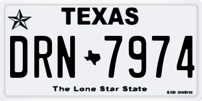 TX license plate DRN7974