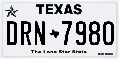 TX license plate DRN7980