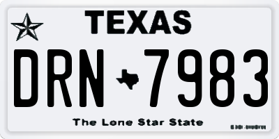 TX license plate DRN7983