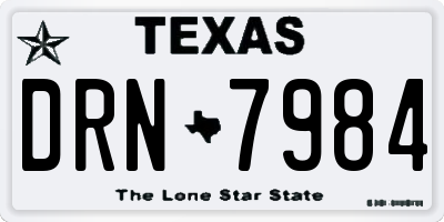 TX license plate DRN7984