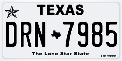 TX license plate DRN7985