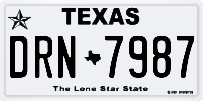 TX license plate DRN7987