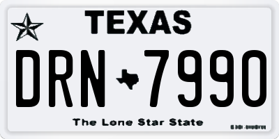 TX license plate DRN7990