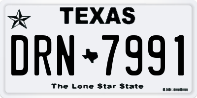 TX license plate DRN7991