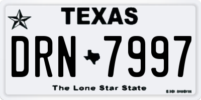 TX license plate DRN7997