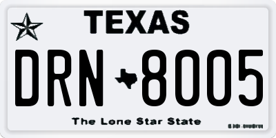 TX license plate DRN8005