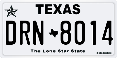 TX license plate DRN8014