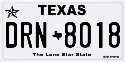 TX license plate DRN8018