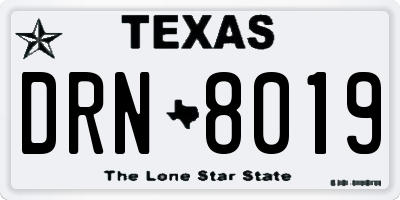 TX license plate DRN8019