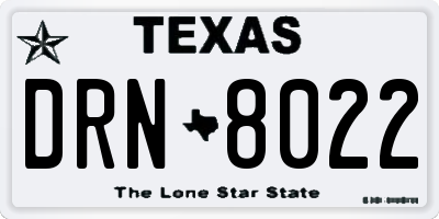 TX license plate DRN8022