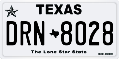 TX license plate DRN8028