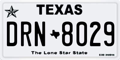 TX license plate DRN8029
