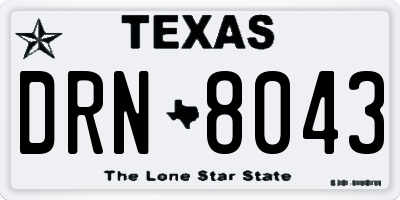 TX license plate DRN8043