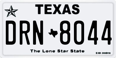 TX license plate DRN8044