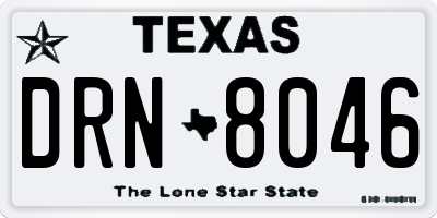 TX license plate DRN8046