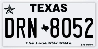 TX license plate DRN8052