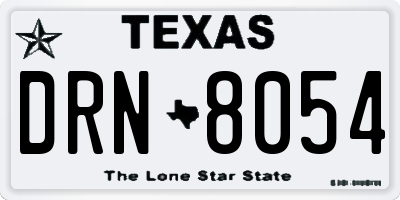 TX license plate DRN8054