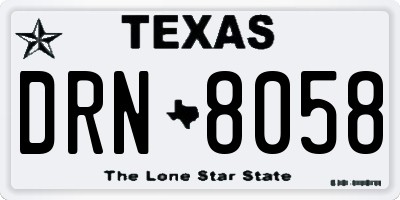 TX license plate DRN8058