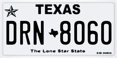 TX license plate DRN8060