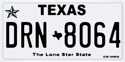 TX license plate DRN8064