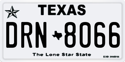 TX license plate DRN8066