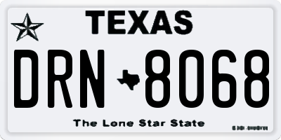 TX license plate DRN8068