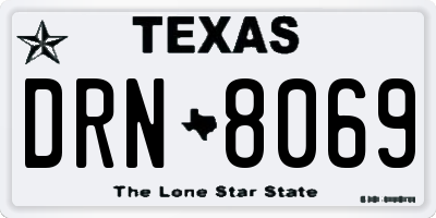 TX license plate DRN8069