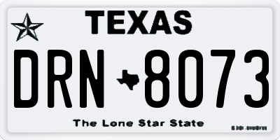 TX license plate DRN8073