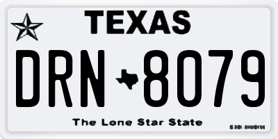 TX license plate DRN8079