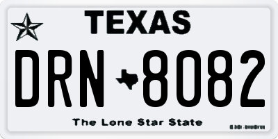 TX license plate DRN8082