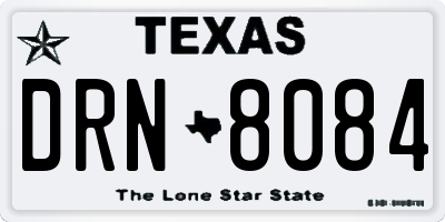 TX license plate DRN8084