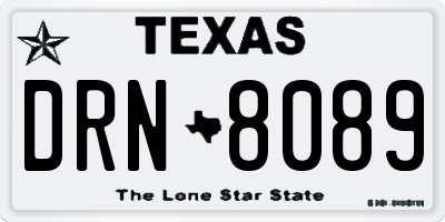 TX license plate DRN8089